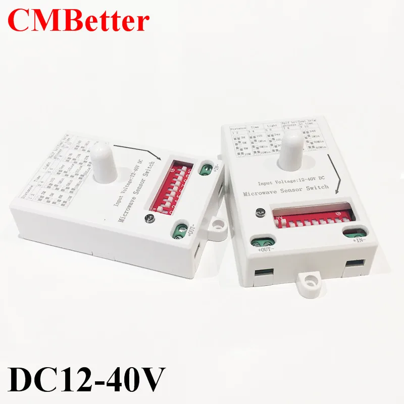CMBetter Microwave Sensor Light Switch 12-40V Motion Detector Light Switch Time Delay Adjustable Body Motion Detector Swith (19)