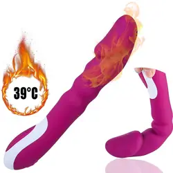 Перезаряжаемые Отопление вибратор 10 Режимы Дилдо Вибратор G Spot Клитор стимулятор массаж секс-игрушки для женщин продукты секса Q130