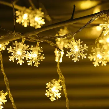 

[DBF]9.5M 100LED Snowflake Fairy Christmas Light 220V EU Plug Colorful LED String Light for Holiday Wedding Party Garland Indoor