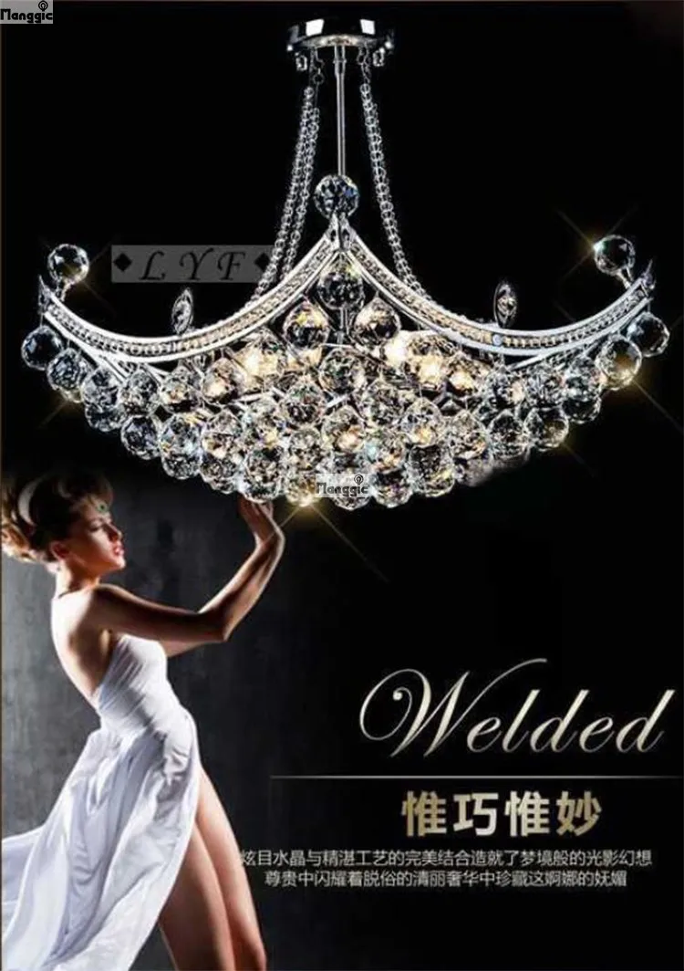 Modern luxury crystal chandeliers pendant lamp gold crystal ...