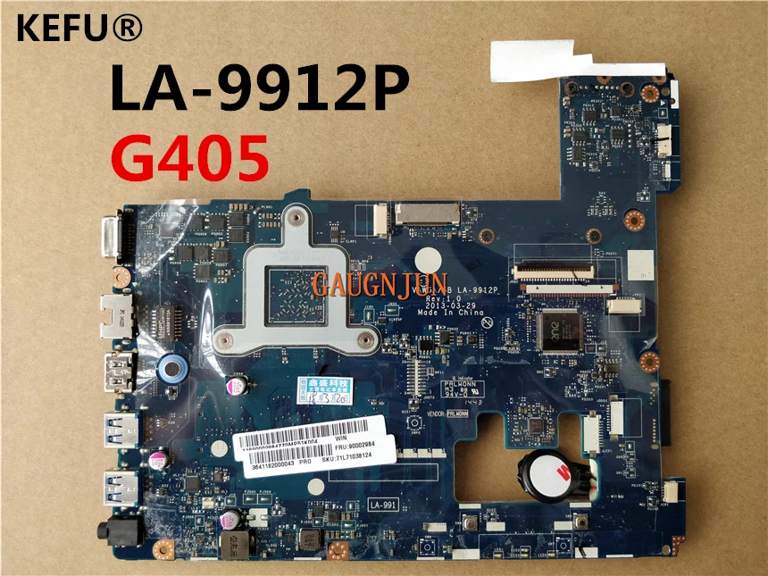 

KEFU high quality motherboard For Lenovo G405 Laptop Motherboard VAWGA/GB LA-9912P Testing Fast Ship