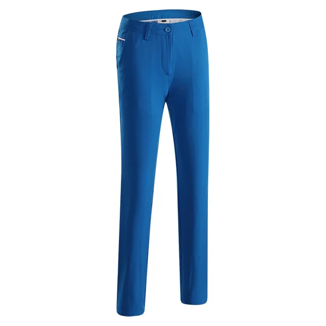 EVERIO женские брюки для гольфа спортивная ткань летние эластичные дышащие быстросохнущие тонкие брюки для гольфа Дамская одежда для гольфа Размер 26~ 31 - Цвет: Синий