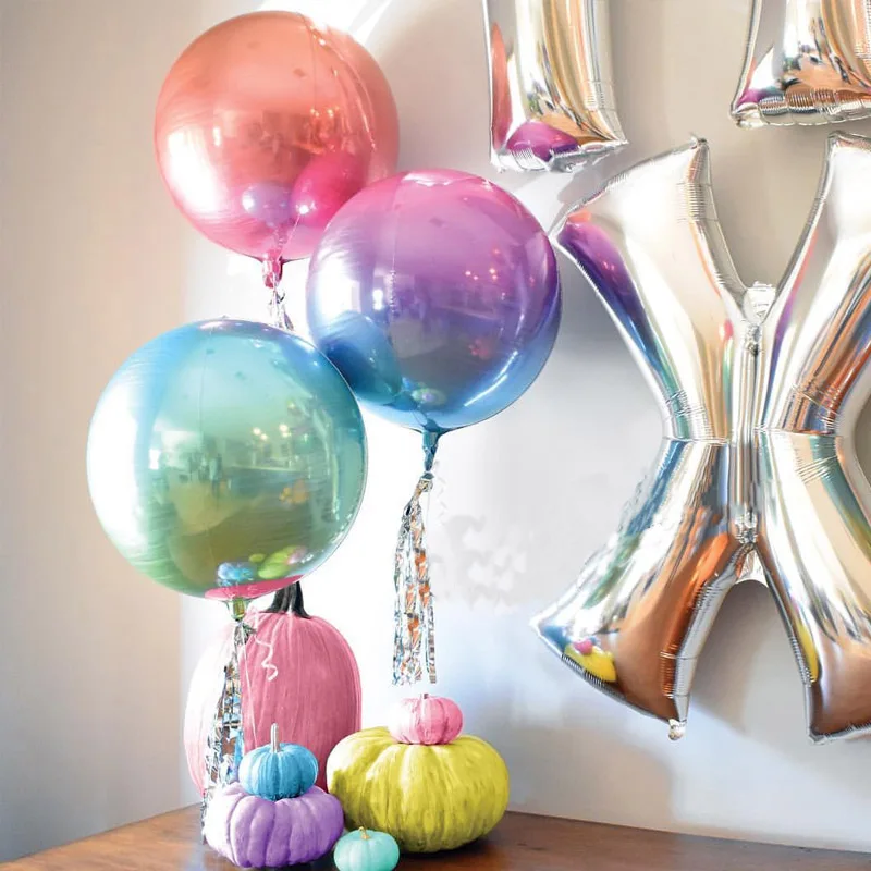 

Round Gradient Color Disco Helium Balloon Kids Birthday Party Decoration Gift Wedding Baby Shower Party Foil Balloon Kids Toys