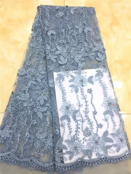 

African Lace Fabric Sequins beads High Quality 5yards Lace Tulle Lace Fabric African French Net Lace Fabric For Eveing Dress
