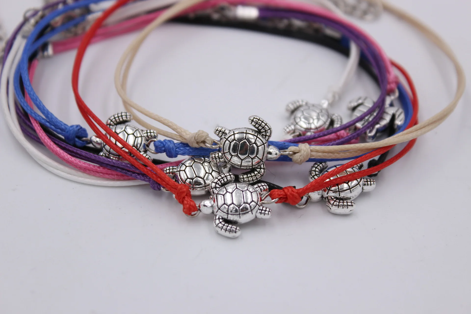 New Woven Red Rope Korean Women's Footchain Couple Anklet New Cute Turtle Anklet Braided Anklet
