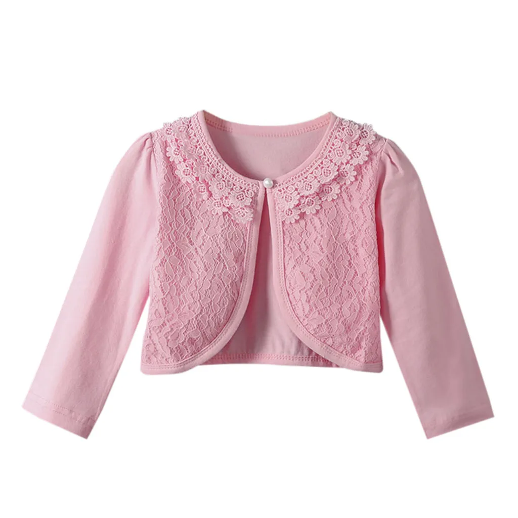 

CHAMSGEND Toddler Kids Baby Little Girls Lace Long Sleeve Princess Bolero Cardigan Shrug Tops Clothes FEB20 P30