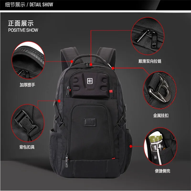 

Suissewin brand quality Man 17 inch laptop backpack Bag business gear Waterproof Multi function Business Casual Laptop Mochila