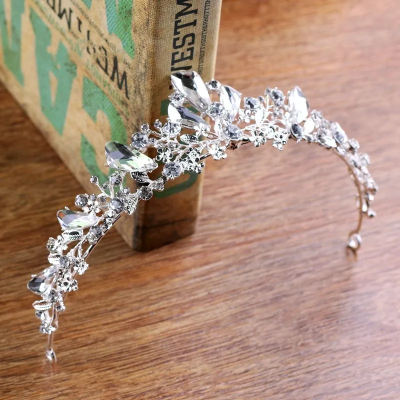 Диадема для волос свадебная тиара с цветами стразы аксессуары волос|tiara de noiva|jewelry