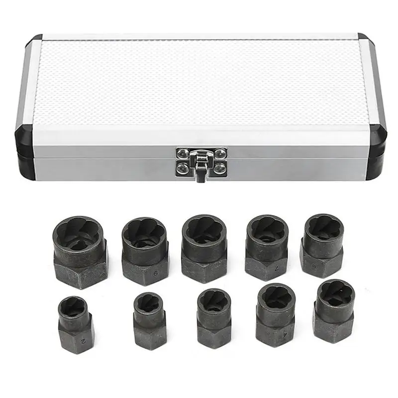 Cena FATCOOL 10 sztuk 9 19mm uszkodzone zaokrąglone nakrętka śruby Extractor narzędzie do usuwania zestaw nakrętek narzędzia do usuwania części