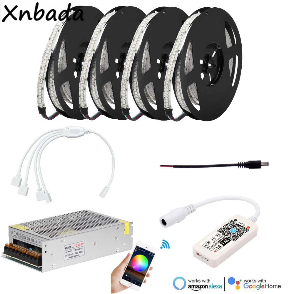 

DC12V 2835SMD 234Leds/m RGB Led Strip Light With Magic Home WIFI RGB Led Controller Transformer Kit 5M 10M 15M 20M