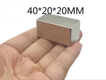 

1pcs Magnet 40x20x20 N38 Strong mm Square NdFeB Rare Earth Magnet 40*20*20 Neodymium Magnets