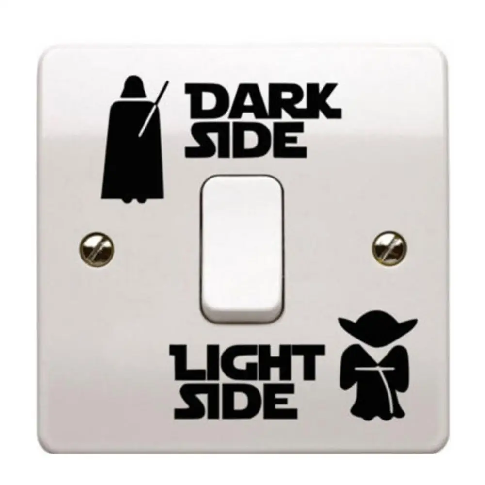 

1PC Switch Stickers Star DARK LIGHT SIDE Wall Stickers Fluorescent Star Wars Wallpaper for Kids Room Home wall decoration
