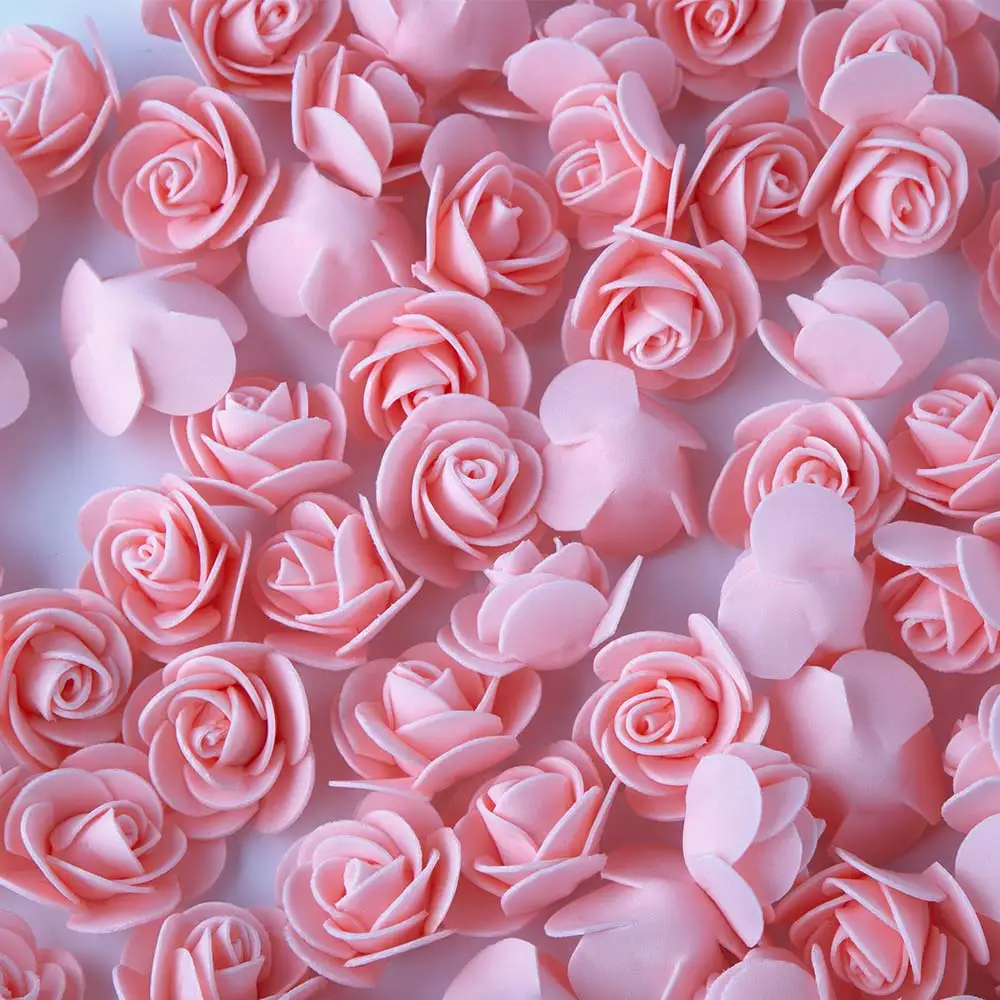 1 шт., пенополистирол, пенопласт, белая пена, форма медведя, искусственный цветок, голова розы, Тедди, подарки на день Святого Валентина, вечерние, свадебные украшения - Цвет: 200 pcs flesh pink