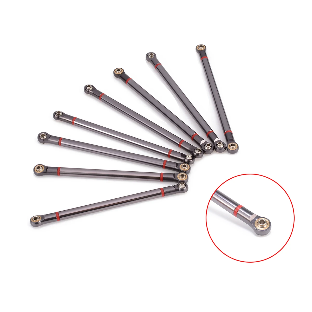 8Pcs/set RC Car Crawler Link Rod Aluminum Alloy 313mm Wheelbase For 1/10 RC Car Crawler Axial SCX10 Titanium High Quality