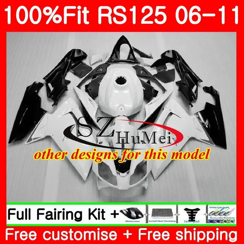 Инъекции для Aprilia RS-125 RS125 06 07 08 09 10 11 80SH. 0 RS4 RSV125 RS 125 2006 2007 2008 2009 2010 2011 обтекателя Repsol черный