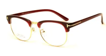 Langford, брендовая оправа, мужские очки, полуоправа, TR90, Ретро стиль, browline, очки по рецепту, оправа для очков, дизайн 6085 - Цвет оправы: red gold