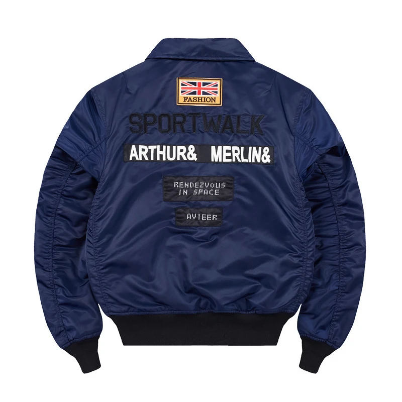  Japanese streetwear hip hop fleece men's jacket loose flight army Ma-1 pilot jacket men thick men's