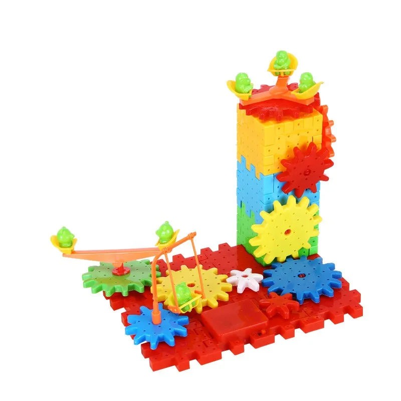 81 шт. электрические магические шестерни строительные блоки 3D DIY Пластиковые забавные образовательные мозаичные игрушки для детей Детские игрушки хобби