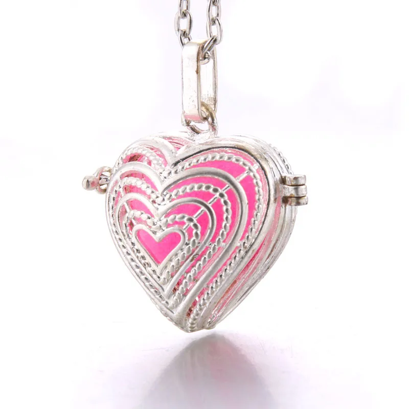 New Aromatherapy Necklace glisten love heart Necklace Perfume Essential