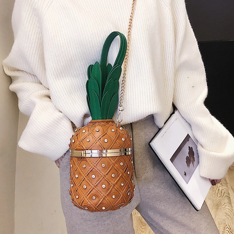 Роскошные Алмаз ананас модные женские туфли сумка Pu Сеть Кошелек мешок Crossbody