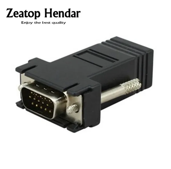 Extender VGA Male to LAN CAT5 CAT6 RJ45 Network Cable Female Connector Adapter
