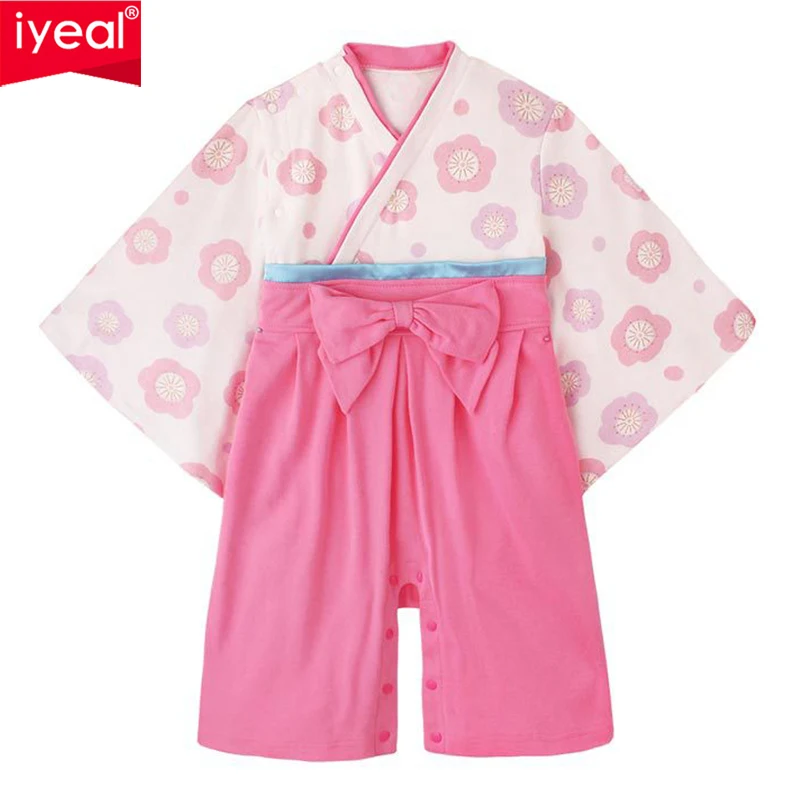 IYEAL Baby Girls Cotton Print Japanese Kimono Cute Girls Rompers Infant font b Bebes b font