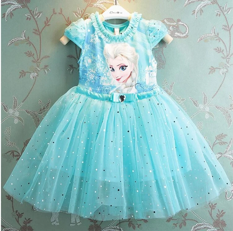 Новинка г.; нарядное платье принцессы Эльзы; рождественские детские платья для девочек; бальное платье; одежда для маленьких девочек; детская одежда