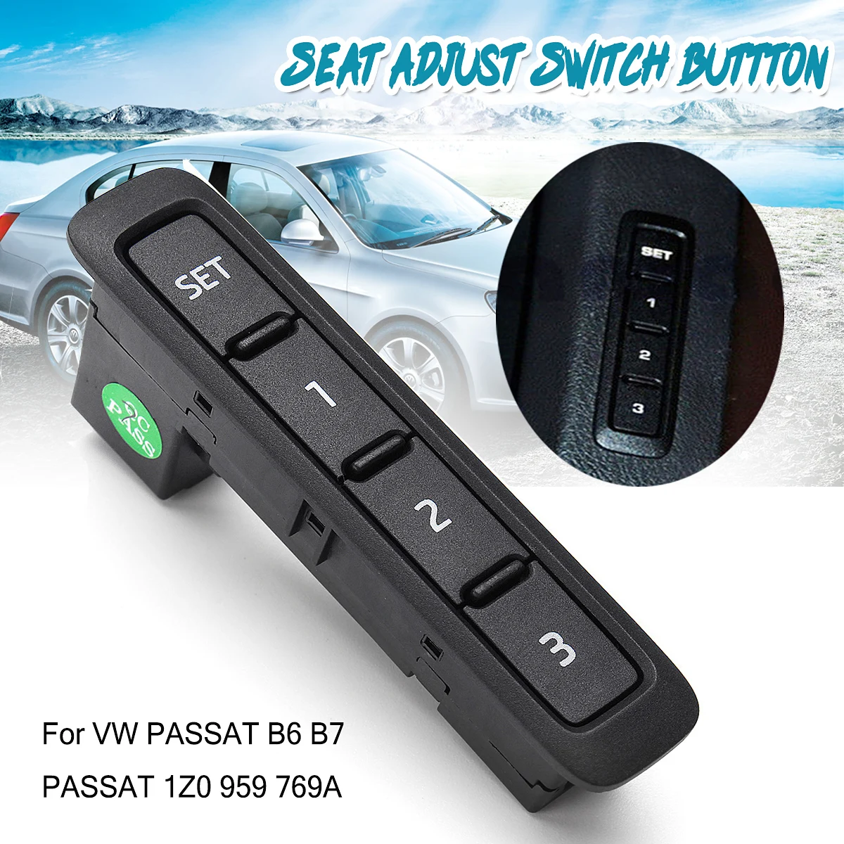 

Car 1Z0 959 769A Seat Adjust Memory Switch Button ABS for Volkswagen/VW PASSAT B6 B7 PASSAT for Skoda Octavia