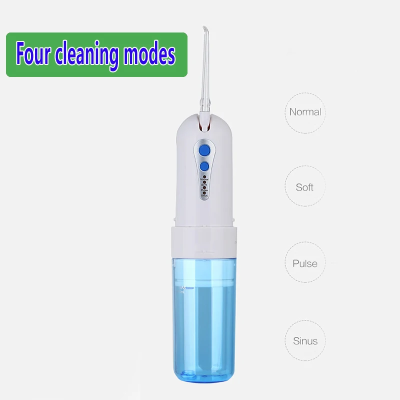 

4 Modes Portable Fold Electric Oral Irrigator USB Charging Water Dental Flosser Rechargeable 200ml + 5 Jet Tips
