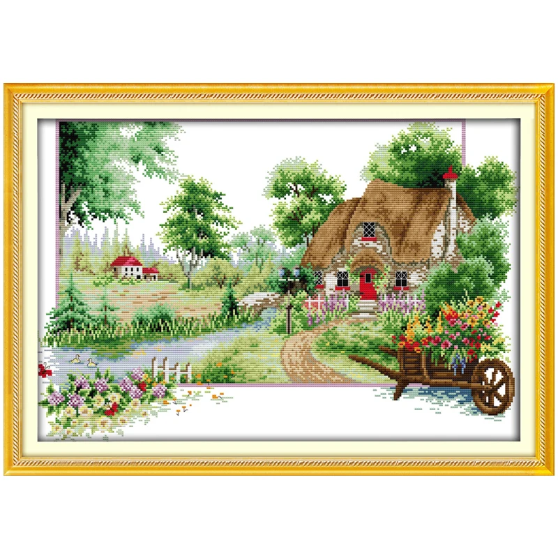 Four Seasons Patterns Counted Cross Stitch Set DIY 11CT 14CT 16CT Stamped DMC Cross-stitch Kit Embroidery Needlework Home Decor