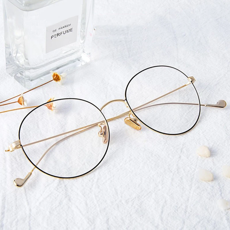 

Round Glasses Frame Women Men Glasses Retro Optical Frames Metal Clear Lens Black Silver Gold Eyeglasses Oculos De Sol No Degree