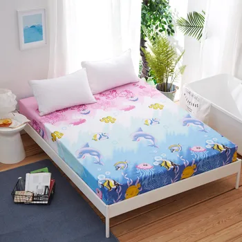 

Bonenjoy Fitted Sheet Single King Size Dolphin Bed Sheet with Elastic Queen Size Bed Sheets Set Plain Bed Sheet Mattress Covers