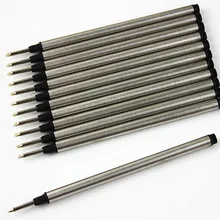 10 шт Ручка-роллер, заправлять черными чернилами, вращающимся портом, стиль, Шариковая Ручка-роллер, Заправка для письма, гладкие металлические чернила, заправка 0,7 м