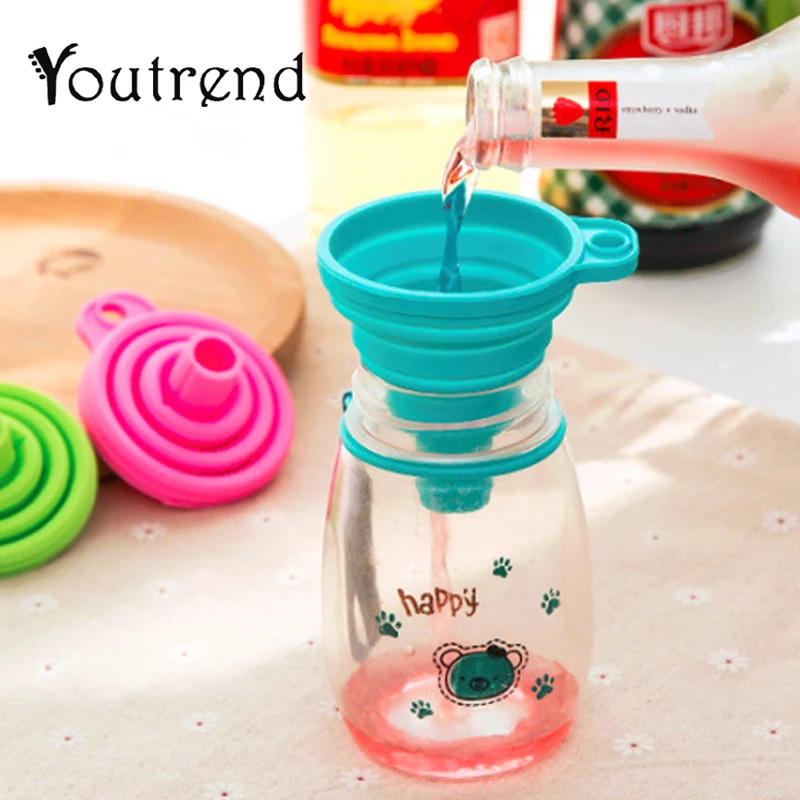 

Collapsible Funnel Silicone Foldable Funnel for Water Bottle Hopper Foldable Kitchen Funnel for Liquid Powder Transfer