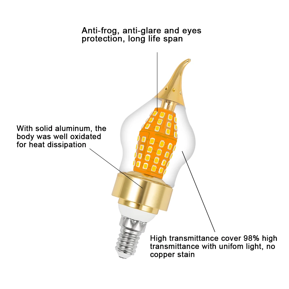 Новый 10 шт. 15 Вт светодио дный свет лампы Золотой Тыква Форма 85-265 В светодио дный лампы E12 E27 свечах 360 градусов теплый белый/белый