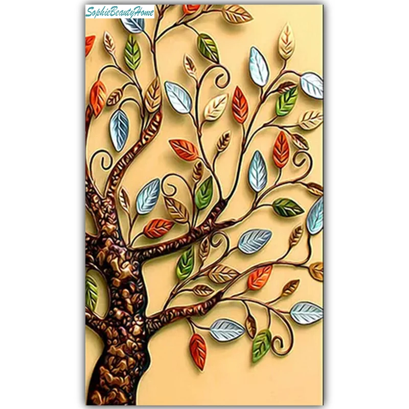 

Sophie beauty home 5D DIY diamond painting three-dimensional wealth tree embroidery diamond wall decals home decoration gifts