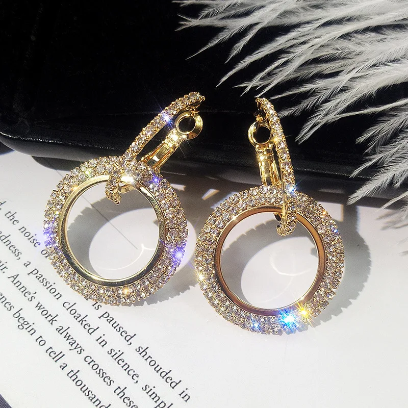 

2019 Rushed Oorbellen Earing Brinco Fashion Earrings Flash Drill Ring Long Temperament Korean Version Personality Exaggerated