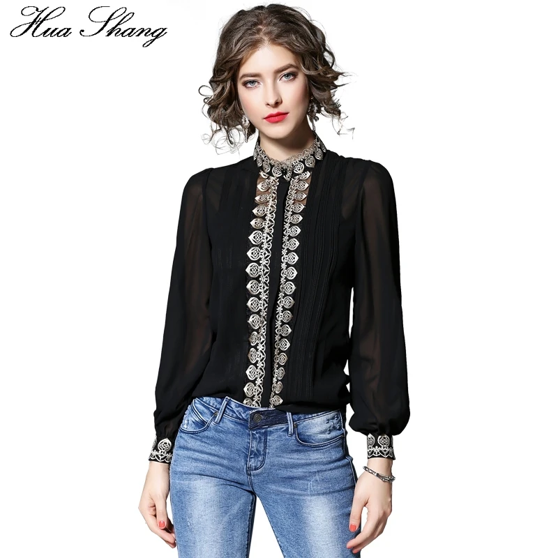 Блузка женская с длинными рукавами и воротником стойкой|office tops|chiffon blouseblouse fashion |