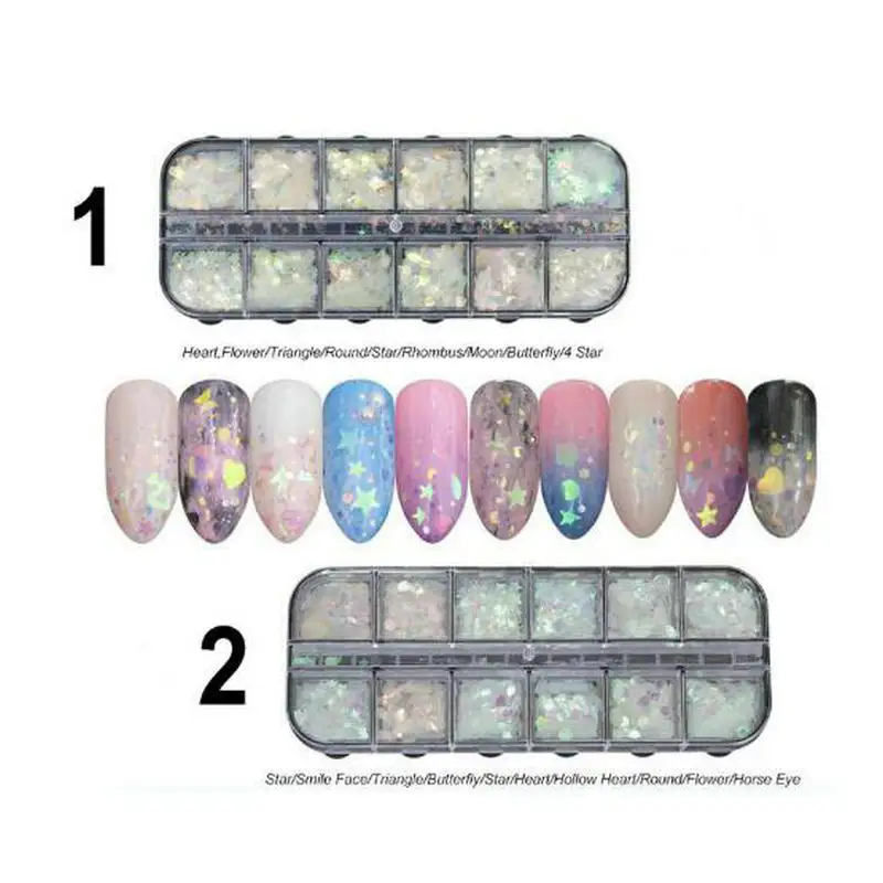 

DIY Laser Stuff Confetti Transparent Nail Art Jewelry Pendant Accessories Heart Flower Decor Flakes Paillette Glitter Sequins