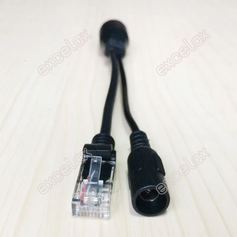 RJ45 PoE инжектор женский DC12V Входной разъем питания через Ethernet Открытый водонепроницаемый Кабель-адаптер для сети IP камера