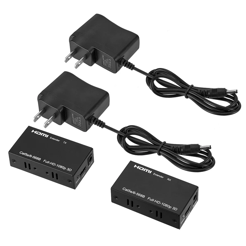 

2pcs Full HD 1080P 3D HDMI To RJ45 Network Extender Single Cable 60m HDMI Extender TX RX Network Extender#1