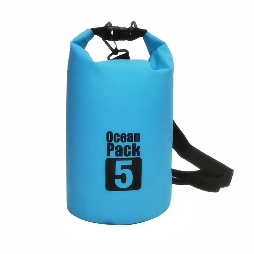 ПВХ водонепроницаемая сухая сумка 5L 10L 20L наружная складная сумка для дайвинга Мужская Женская пляжная сумка для плавания рафтинг речной океан рюкзак - Цвет: 5L Sky blue