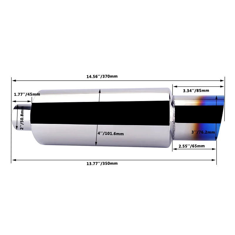 Evil energy универсальный глушитель выхлопной наконечник Полированный наконечник из нержавеющей стали и глушитель 2," на входе до 3" на выходе выхлопной трубы