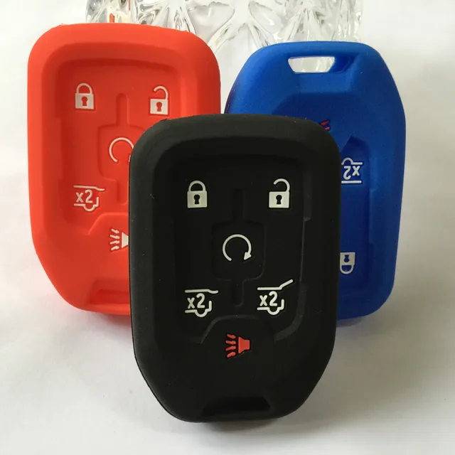 Silicone Fob Skin Jacket Key Case Cover Holder Keyless Remote For Silicone Fob Skin Jacket Key Case Cover Holder Keyless Remote For 2017 2016 Chevy Tahoe Suburban Chevrolet Camaro Gmc