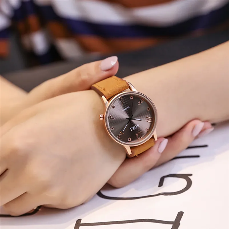 Fashion women watches top brand luxury ladies watch Leather Band Analog Quartz Round Wrist Watch clock relogio feminino J20 (7)