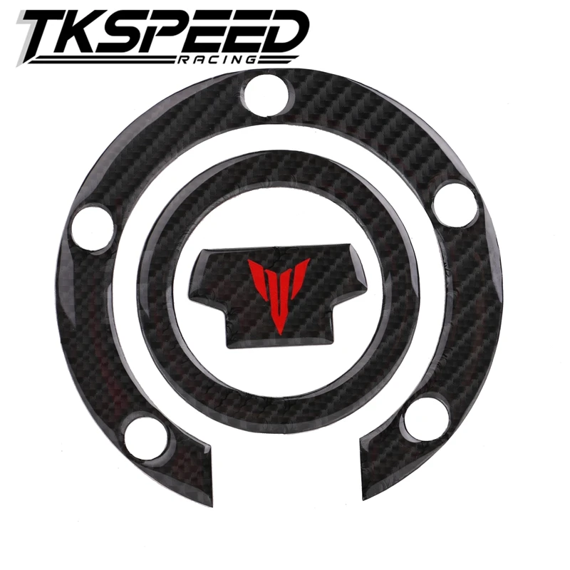 3D Carbon Fiber Tank Gas Cap Pad Filler Cover Sticker Decals Fit YAMAHA