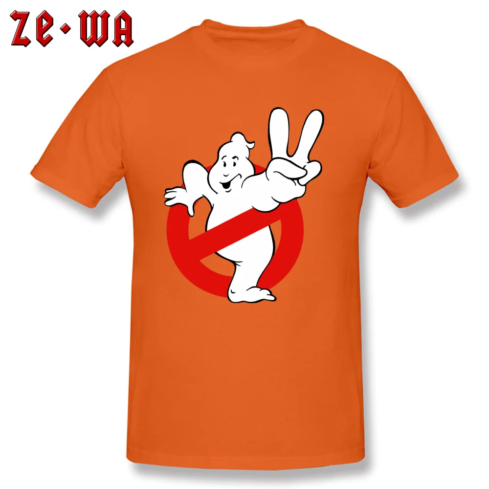 Oversized Men Tops Tees Ghostbusters Casual T Shirt 100% Cotton Short Sleeve Summer Tee Shirts Round Collar Drop Shipping Ghostbusters orange