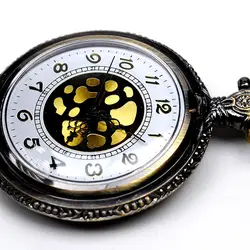 Новый Античная Винтаж карманные часы Бронзовый позвоночника ребра Hollow кварц Подвеска цепи Цепочки и ожерелья подарок TT @ 88