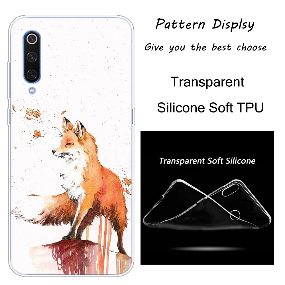 Лидер продаж, с изображением лисички силиконовый чехол для Xiaomi Pocophone F1 9T 9 9SE 8 A2 Lite A1 A2 Mix3 Redmi K20 7A Note 4 4X5 6 7 Pro S2 крышка