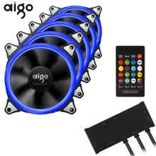 Aigo R5-PRO Aura синхронизирующий компьютер чехол Вентилятор охлаждения RGB регулируемый светодиодный 120 мм тихий ИК пульт дистанционного управления охладитель для компьютера RGB чехол вентилятор